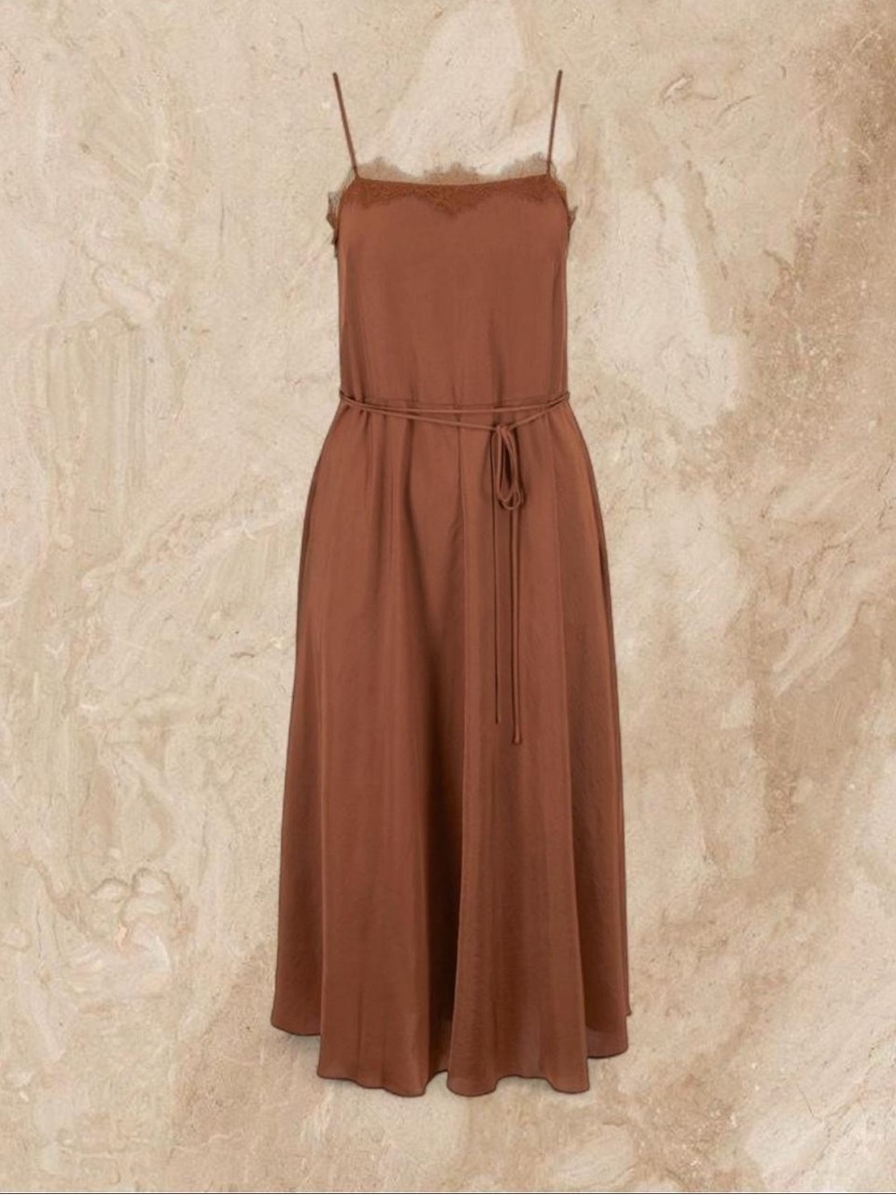 NWT Vince Umbra Lace-Trim Midi Cami Dress